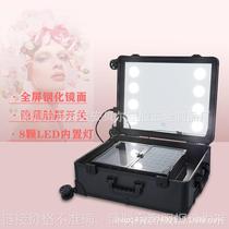 LED新款21寸大容量钢化镜带灯化妆箱拉杆化妆师跟妆箱影楼工具箱
