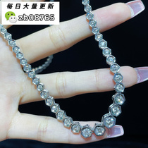 18K白AU750金镶嵌5克拉天然钻石项链质感好重金19克日本中古珠宝