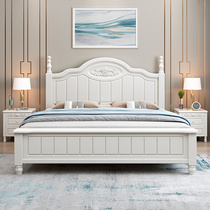美式实木床约单人双人主卧1.8米1.2米小户型欧式白色公主床