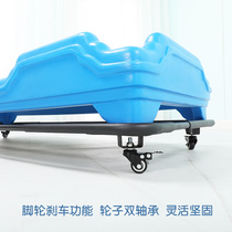 移动床架幼儿园儿童床推床幼儿床推车床车轮子床架子可调节可伸缩