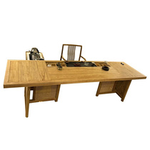 3米2黑胡桃木新中式泡茶桌椅组合禅意功夫茶几简约茶台实木办公室