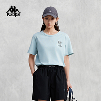 Kappa卡帕短袖2024新款女夏纯棉运动T恤印花宽松半袖K0E42TD73