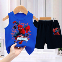 蜘蛛侠男童运动套装夏季男孩宝宝时尚小背心儿童无袖衫短裤两件套