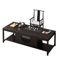 黑酸枝色新中式实木茶桌椅组合禅意功夫茶几简约茶台办公室泡茶桌