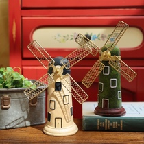 欧式乡村风格创意荷兰复古风车酒吧咖啡厅客厅书架店铺装饰品摆设