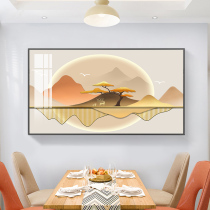 餐厅装饰画轻奢客厅现代装饰画大气抽象山水挂画镶钻高级沙发壁画