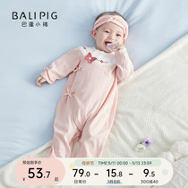 女宝宝连体衣夏季长袖薄款空调服新生儿睡衣甜美公主哈衣婴儿衣服