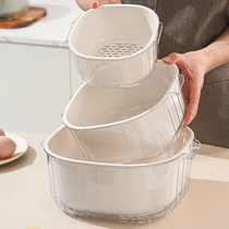 双层沥水篮厨房家用洗菜盆水果盘菜篮洗菜神器食品级新款加厚淘米