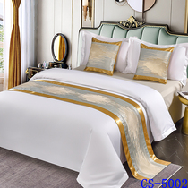 新中式复古床尾巾高档酒店宾馆民宿床上用品床旗结婚床尾毯床盖