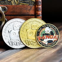 创意中国熊猫浮雕动物纪念币牙仙子金银烤漆硬币纪念章儿童礼物品