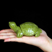 天然玉石雕刻乌龟小玉龟可爱鱼缸岫玉长寿龟饰品客厅摆件