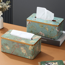 美式复古木质纸巾盒创意家用客厅茶几摆件抽纸盒北欧简约纸巾收纳