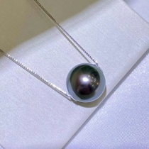 【18 k金】路路通项链，11-12mm天然大溪地海水黑珍珠，炫彩超赞