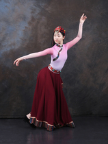 舞依艺库藏族舞蹈服装女热巴鼓舞练功服大摆裙民族民间舞演出表演