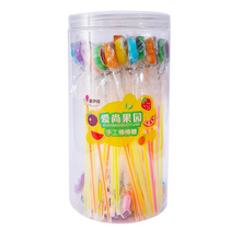 棒棒糖花束创意荧光棒手工棒棒糖盒装儿童零食混合水果味切片糖果
