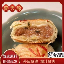 黄天源古法苏式鲜肉榨菜月饼网红酥皮糕点姑苏特产8只装混装顺丰