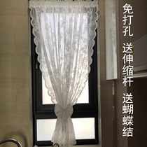 思幔小窗户窗帘白色蕾丝法式短帘卫生间厨房卧室门帘飘窗窗纱定制