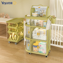 也雅免安装折叠小推车婴儿用品置物架专用多层新生宝宝移动收纳柜