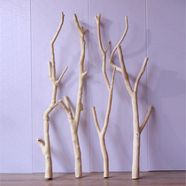 去皮带皮原木带叉干树枝造型橱窗客厅设计装饰婚庆影楼树枝吊顶