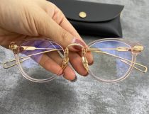 高度数可配中性新款眼镜框架复古透明板材圆框带鼻托超轻纯钛近视
