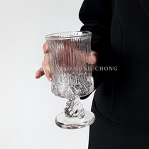 北欧风宫廷高脚杯小众设计玻璃杯红酒杯果酒杯威士忌酒杯果汁杯子