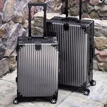 高端全铝镁合金拉杆箱万向轮直角行李箱男女20密码登机旅行箱26寸