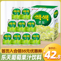 韩国进口Lotte乐天粒粒葡萄汁橙子桃子苹果果肉果汁饮料罐装饮品