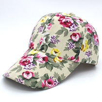 韩版春夏潮女士遮阳帽大沿花朵棒球帽时尚户外防晒太阳帽鸭舌帽子