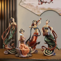 新中式摆件玄关电视柜家居软装工艺品创意摆设敦煌飞天神女仙女