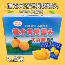 2023年重庆潼南特产天府牌糖水黄桃罐头礼盒装8个整箱包邮渝乡浓