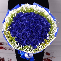 蓝玫瑰花束蓝色妖姬鲜花速递广州市花都区番禺区同城花店送货上门