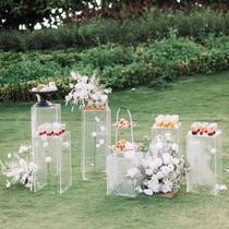新款婚庆道具水晶路引婚礼布置透明亚克力方柱路引摆件橱窗装饰