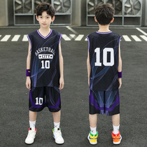 儿童篮球服男童中大童无袖背心训练服10号球衣运动套装队服速干衣