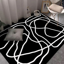 北欧地毯客厅茶几垫ins简约黑白轻奢耐脏男生宿舍卧室房间地垫子