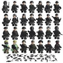 乐高积木军事特种兵人仔小人偶特警武警机械男孩儿童益智拼装玩具