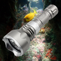 L2潜水手电筒T6白光黄光强光手电筒水下防水远射夜潜照明拍摄补光