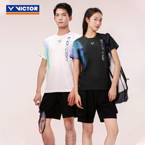 victor威克多胜利羽毛球服2024新款中性运动透气针织T恤T-40041