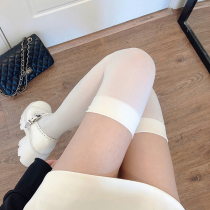 白色过膝袜春夏薄款天鹅绒袜子女日系白丝长筒袜黑色jk大腿高筒袜