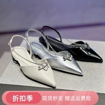 cspan＆klive2024夏季新款CK70900512法式尖头平底小ck名媛风凉鞋