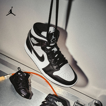 Jordan官方耐克乔丹AJ1板鞋男子运动鞋冬新款黑白缓震中帮FB9911