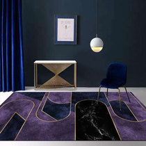 简约客厅地毯茶几椅垫个性长方形后现代轻奢紫色卧室家用房间地垫