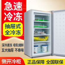 立式茶叶母乳小冰柜家用小型迷你全冷冻冰箱冷柜商用侧开门带抽屉