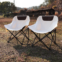 户外折叠椅便携折叠月亮椅露营椅子装备小凳子马扎折叠凳钓鱼椅