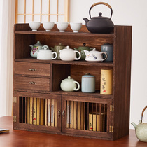 实木桌面博古架茶杯置物架茶具收纳柜展示架茶器茶具紫砂壶摆放架