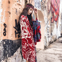 民族风围巾女夏季棉麻丝巾新疆西藏沙漠旅游拍照防晒披肩头巾薄款