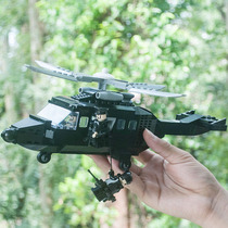 恒三和特警积木装甲车直升机乐高军事拼装城市警察局男孩玩具飞机
