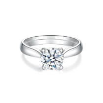 经典四爪培育钻石钻戒女30分50分一克拉培育钻石求婚结婚戒指定制