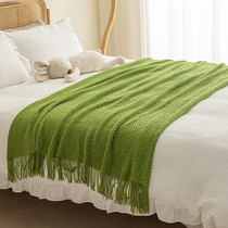 北欧风复古针织毯民宿床尾装饰毯床搭轻奢午睡毯披肩盖毯沙发毯子