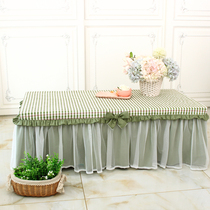 绿色格子纯棉桌套幼儿园课桌桌布布艺套罩家用长方形茶几餐可定制