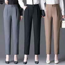 高端品质西装裤中年女式2024春夏新款小个子高腰显瘦哈伦百搭西裤